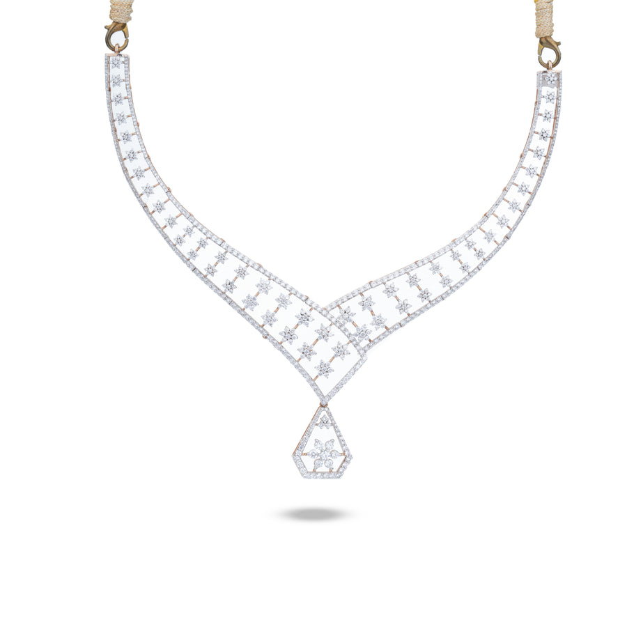 Lattice Floral Lab-Grown Diamond Necklace – product image 2