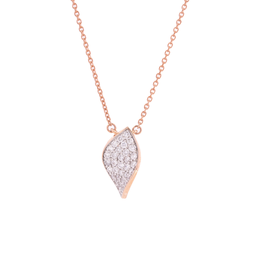 Leaf Pavé Diamond Pendant Necklace – product image 4