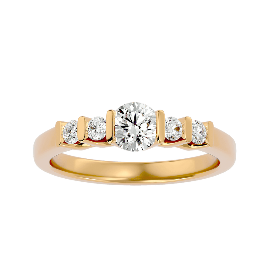 Lucette Bar Set Diamond Solitaire Ring