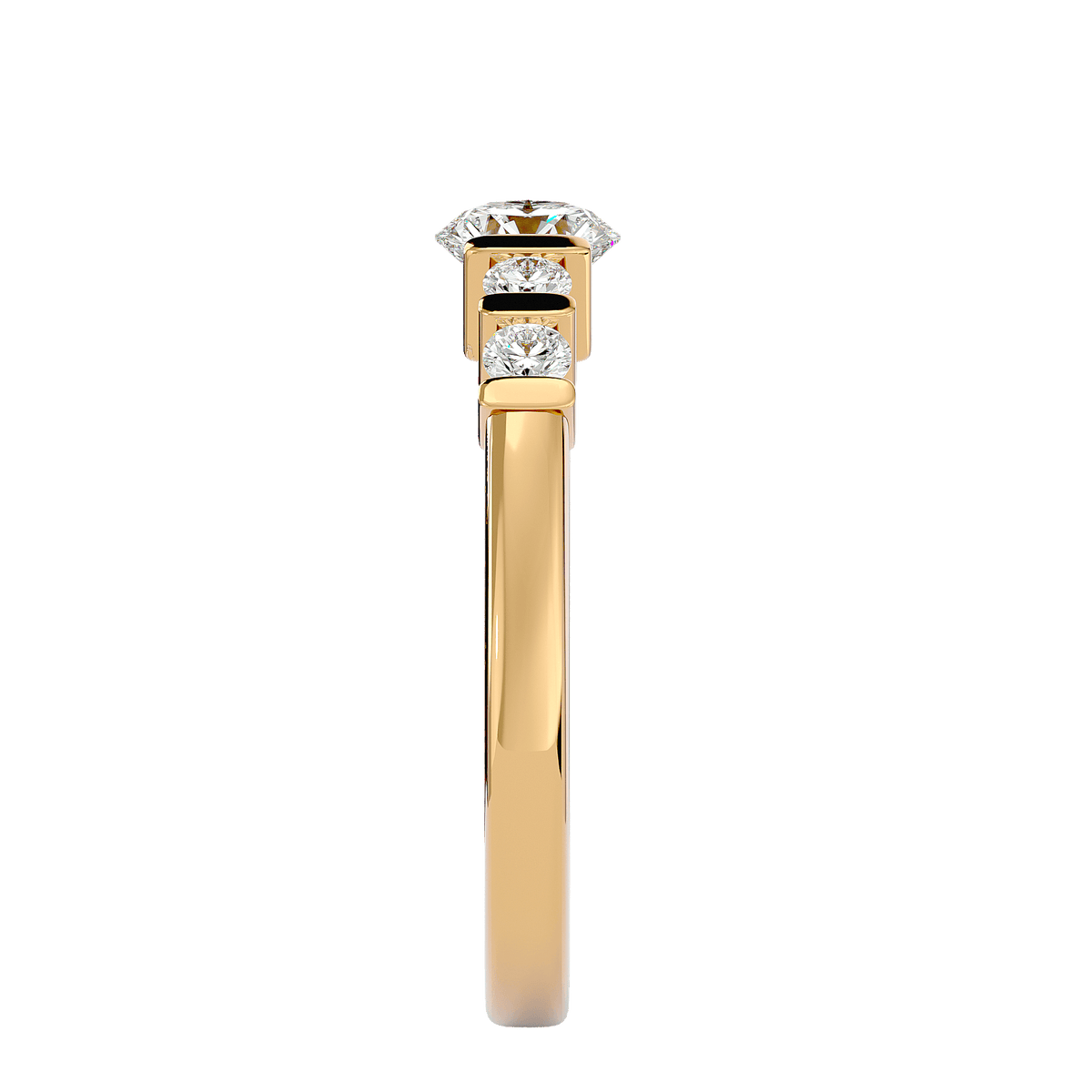 Lucette Bar Set Diamond Solitaire Ring – product image 8