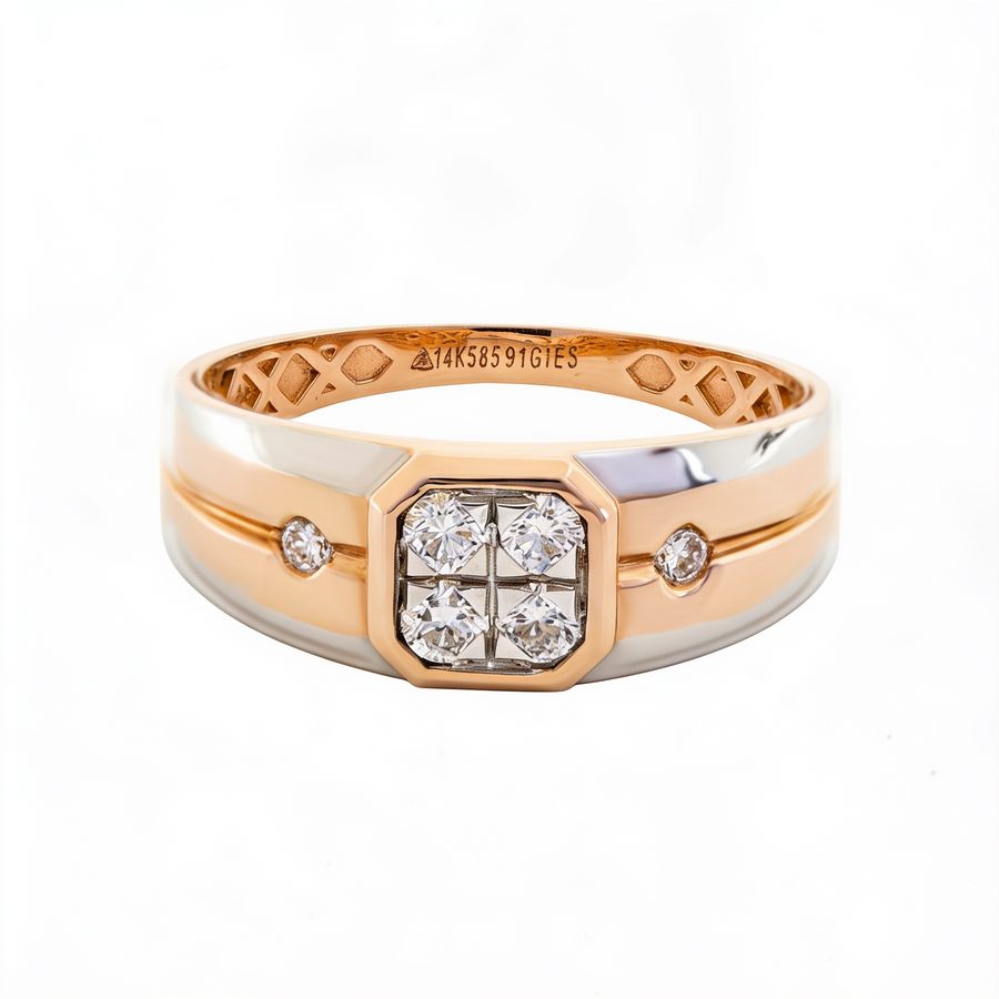 Magnus Diamond Men's Ring 9KT Rose Gold