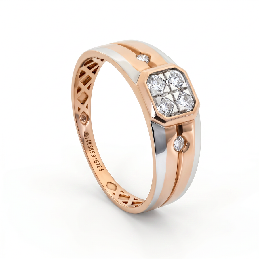 Magnus Diamond Men's Ring 9KT Rose Gold – product image 2