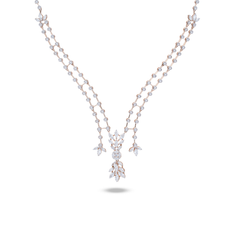 Marquise Leaf Diamond Cascade Necklace – product image 2
