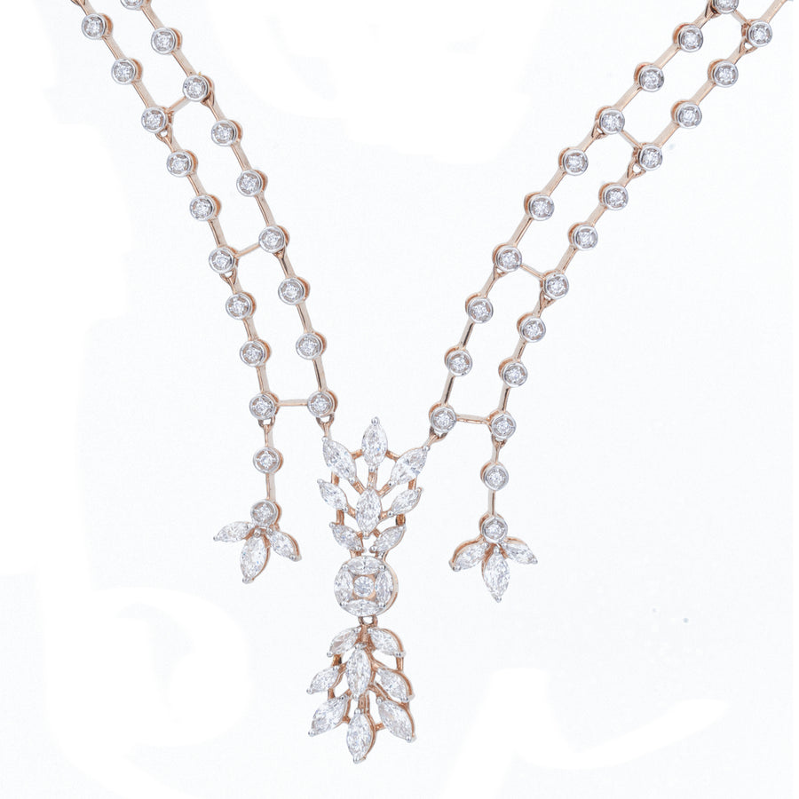 Marquise Leaf Diamond Cascade Necklace – product image 3