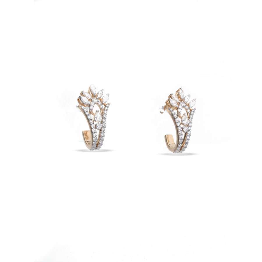 Marquise Tiara Crown J-Hoop Earrings – product image 3
