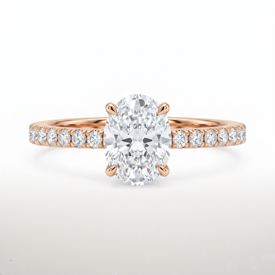 Oval Cut Lab Grown Diamond Grace Solitaire Ring