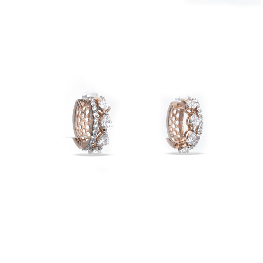 Pear Diamond Pavé Huggie Earrings – product image 3