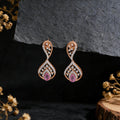 Pink Teardrop Lab Grown Diamond Drop Earrings – product image 1