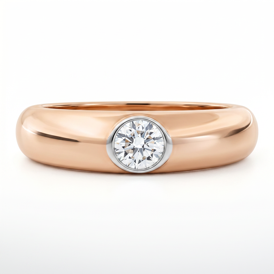 Round Brilliant Lab Grown Diamond Bezel Set Ring – product image 2