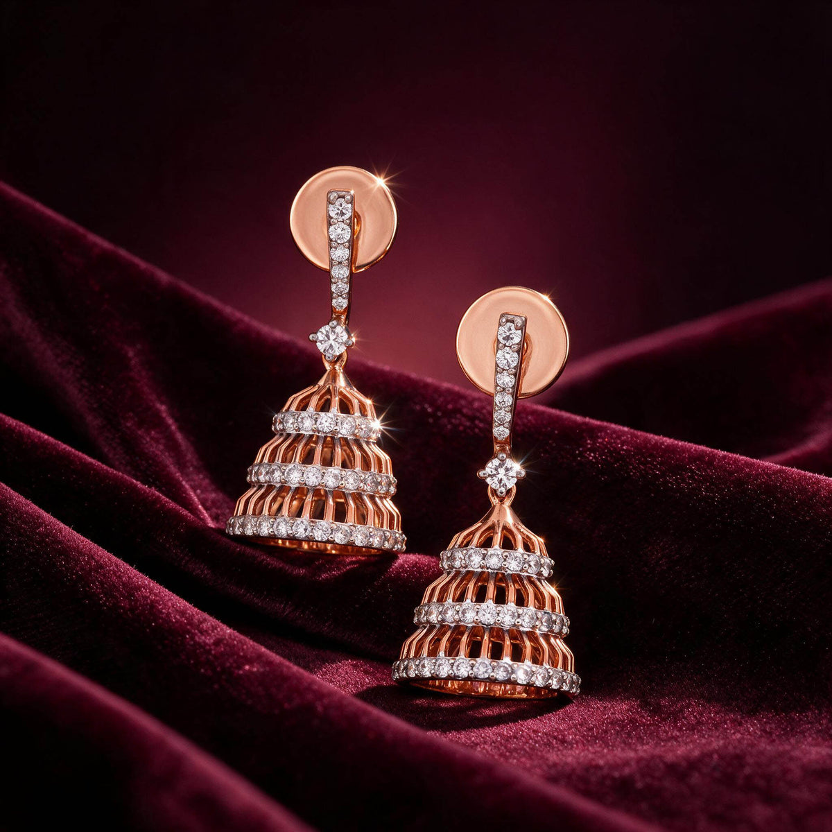 Shikharthea 9KT Lab Diamond Jhumka Earrings – product image 1