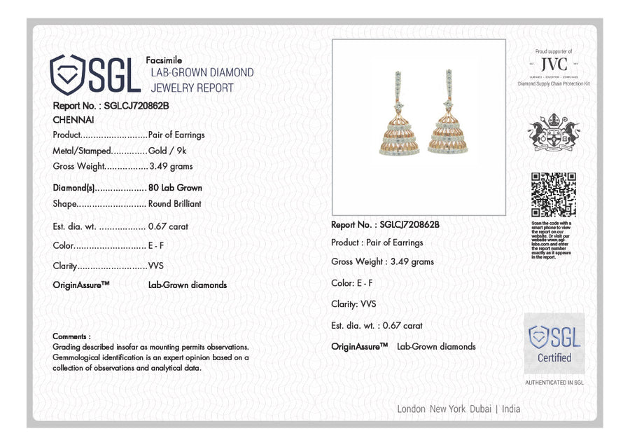 Shikharthea 9KT Lab Diamond Jhumka Earrings – product image 5
