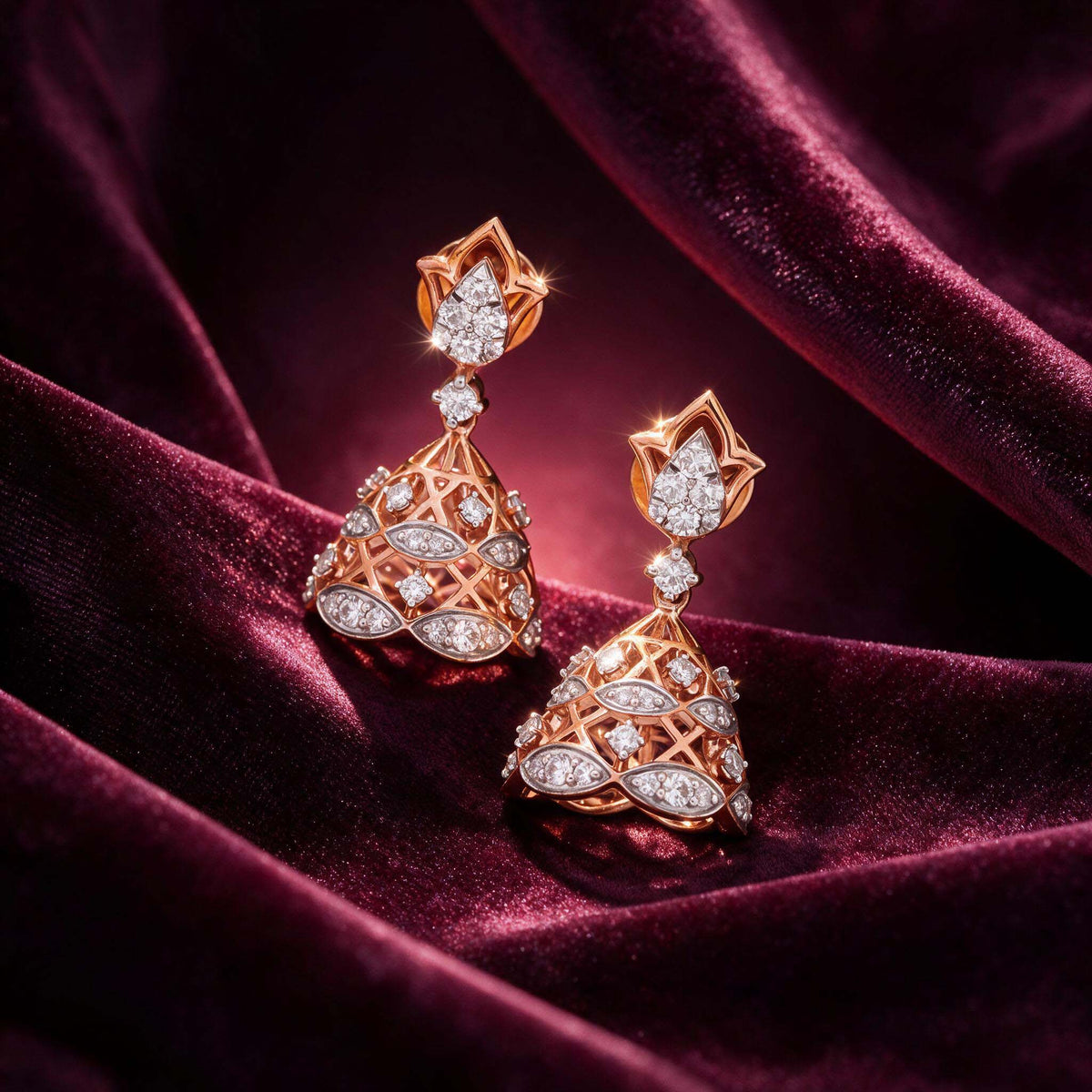 The Ruhani Chandeliers Diamond Drop Jhumka – product image 1