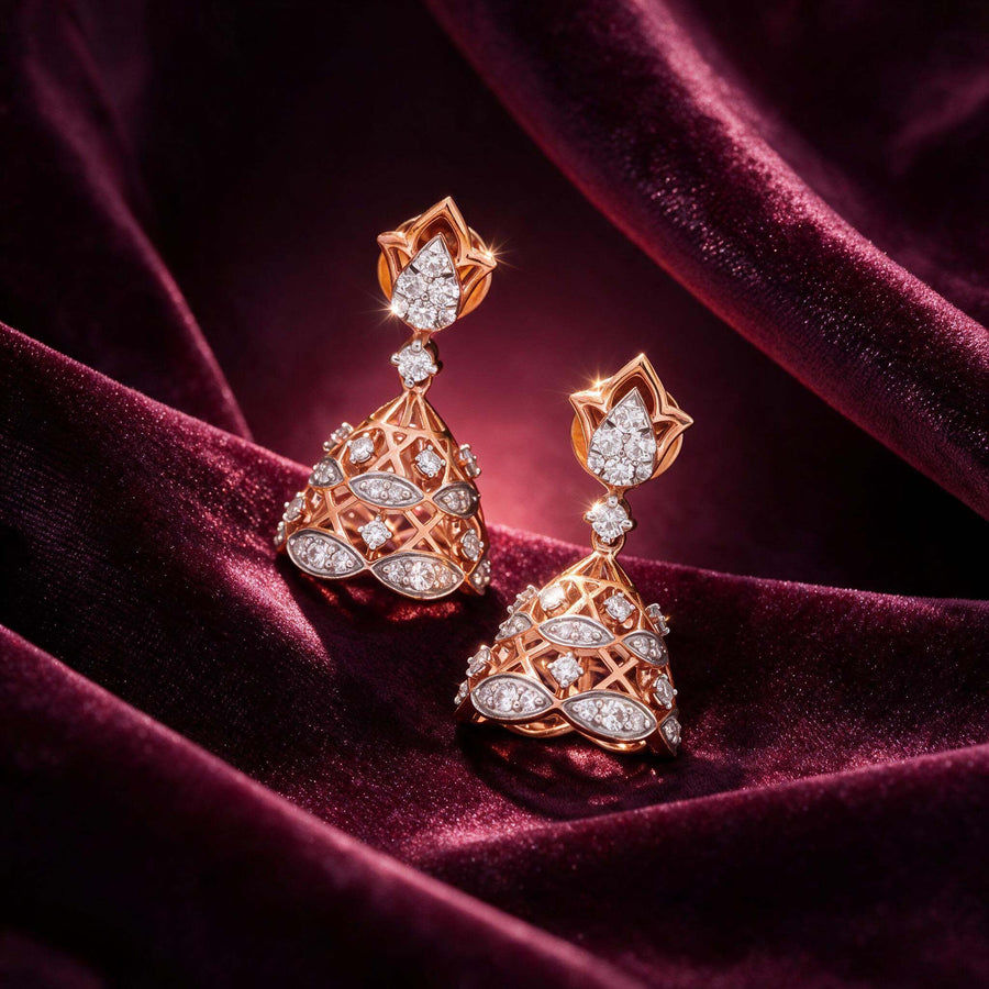 The Ruhani Chandeliers Diamond Drop Jhumka