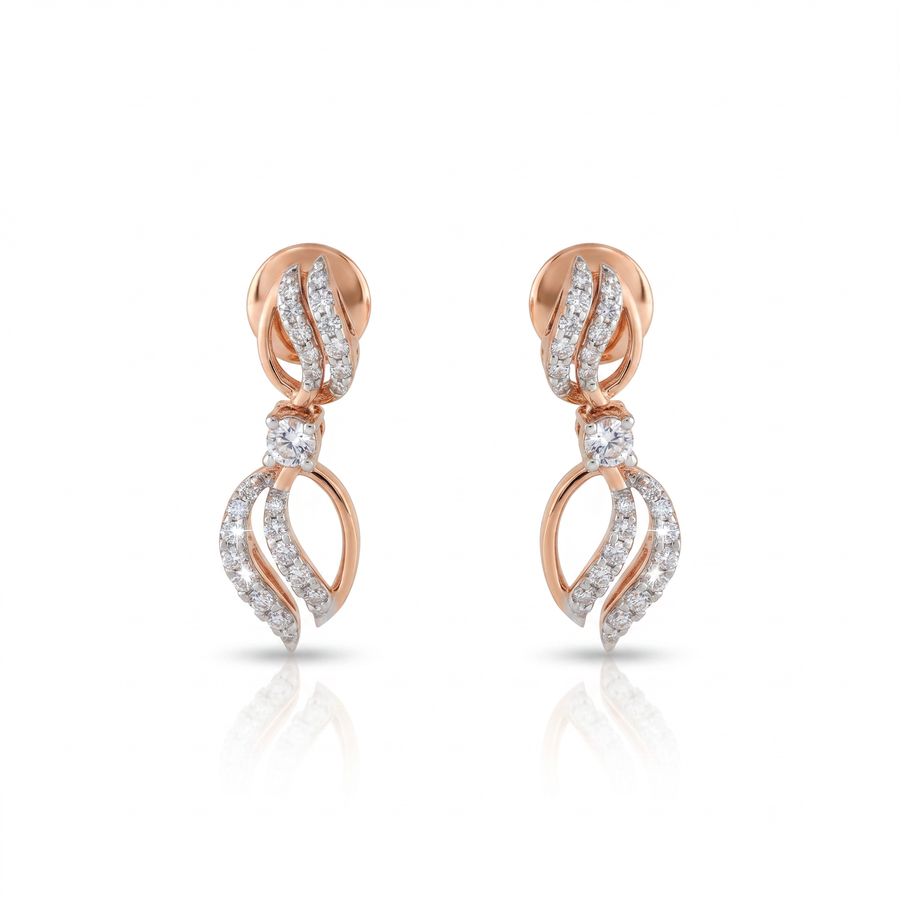 Vayuthe Lab Diamond Swirl Drop Earrings – product image 2