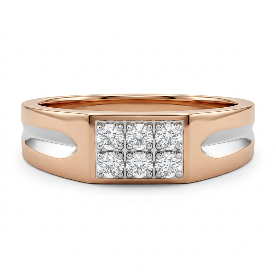 Xavian Diamond Men's Ring 9KT Rose Gold – product image 3