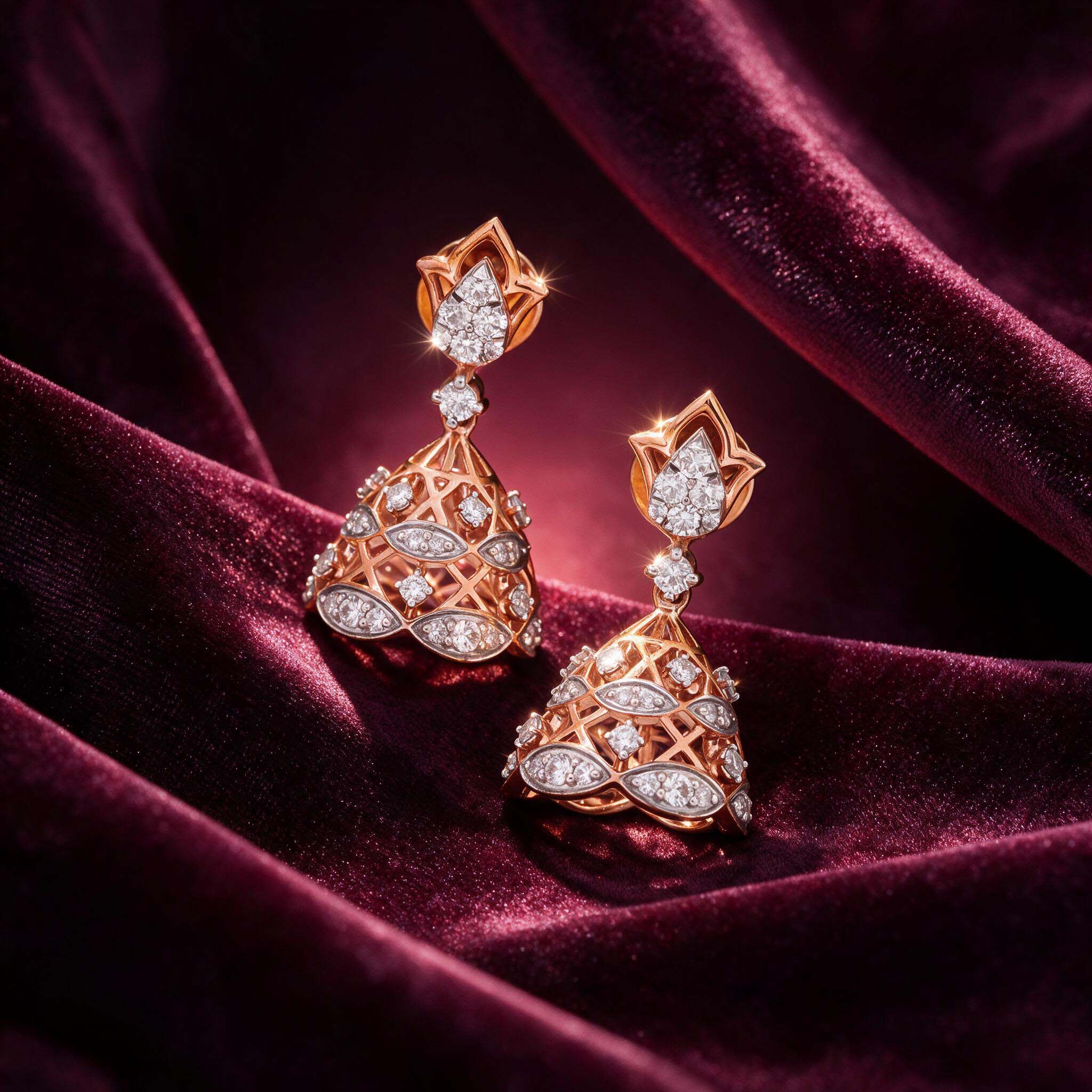 The Ruhani Chandeliers Diamond Drop Jhumka