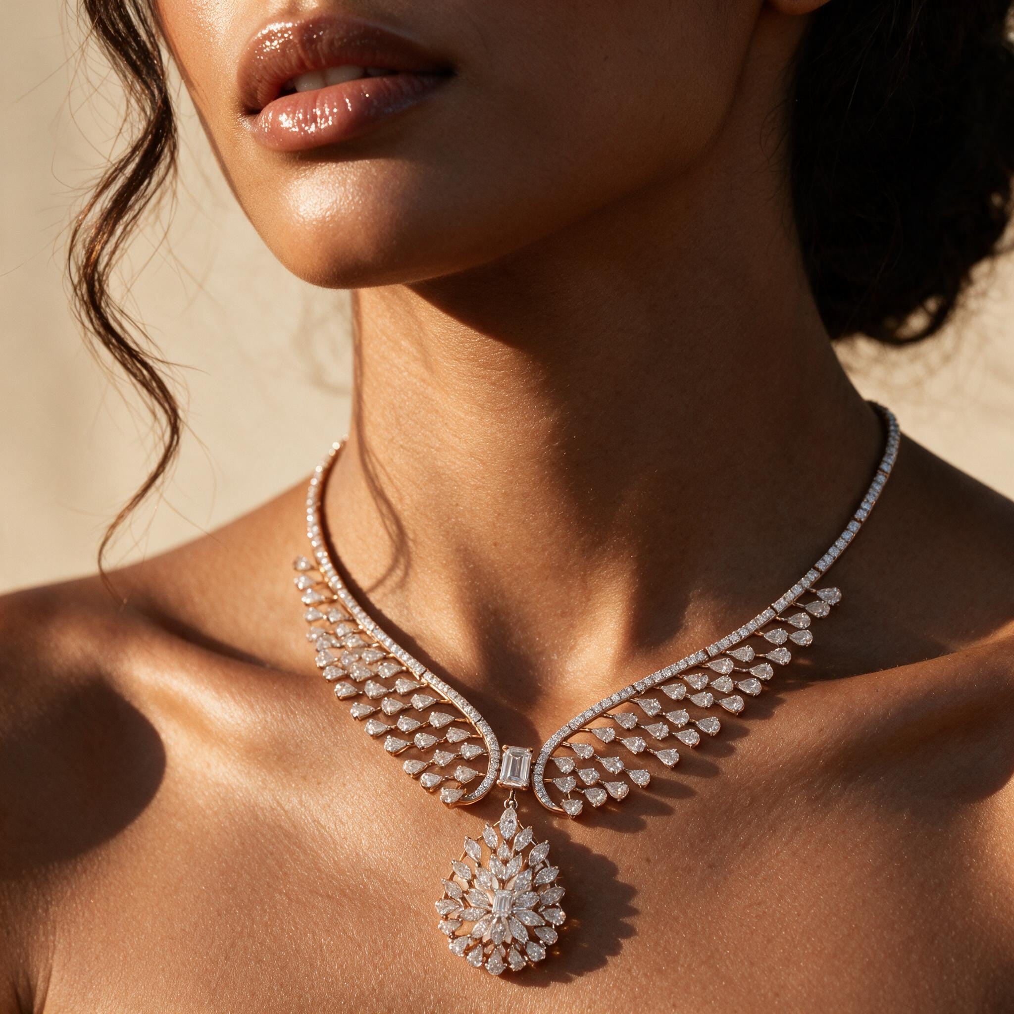 Seraphina Lab Grown Diamond Angel Wing Statement Necklace