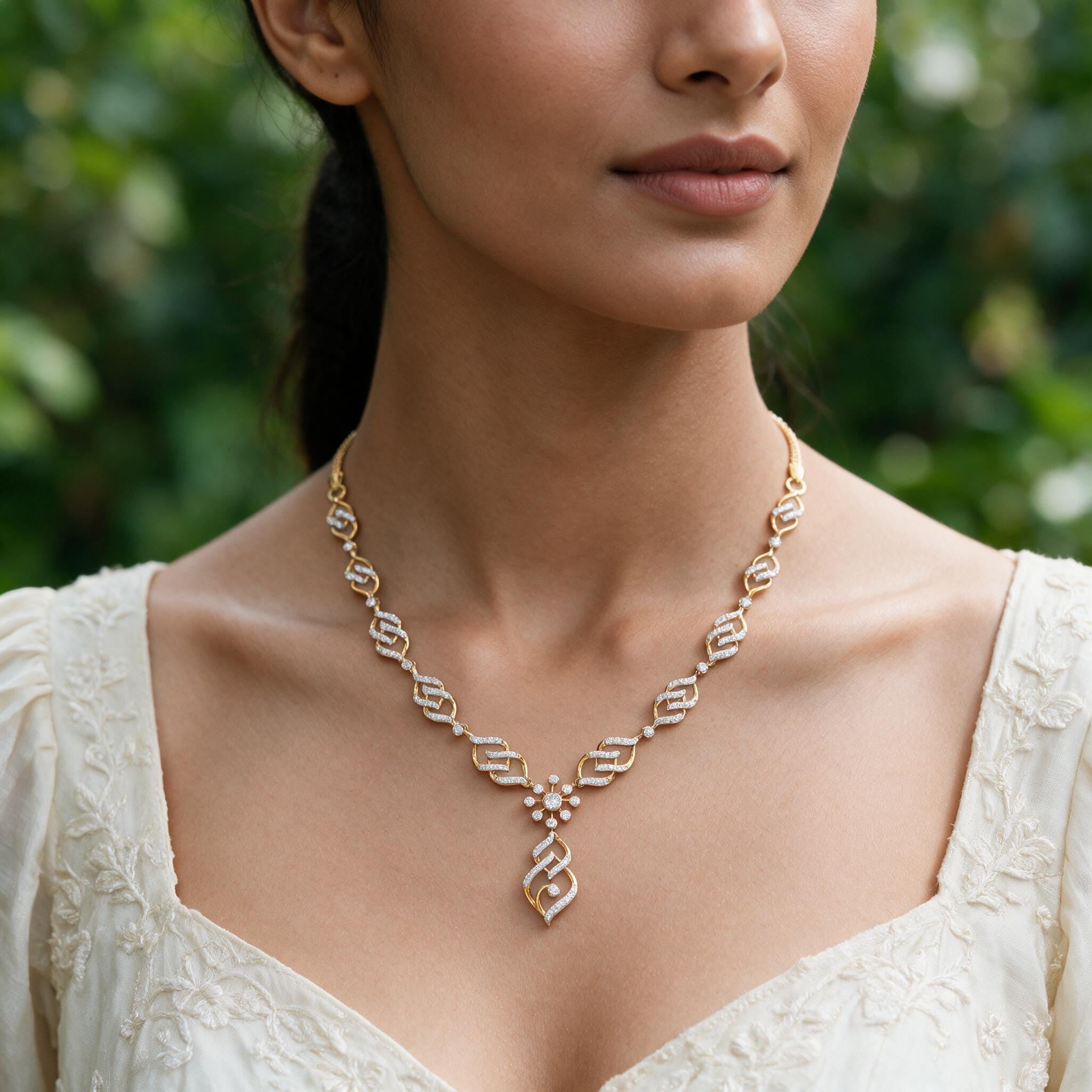 Interlocking Diamond Necklace