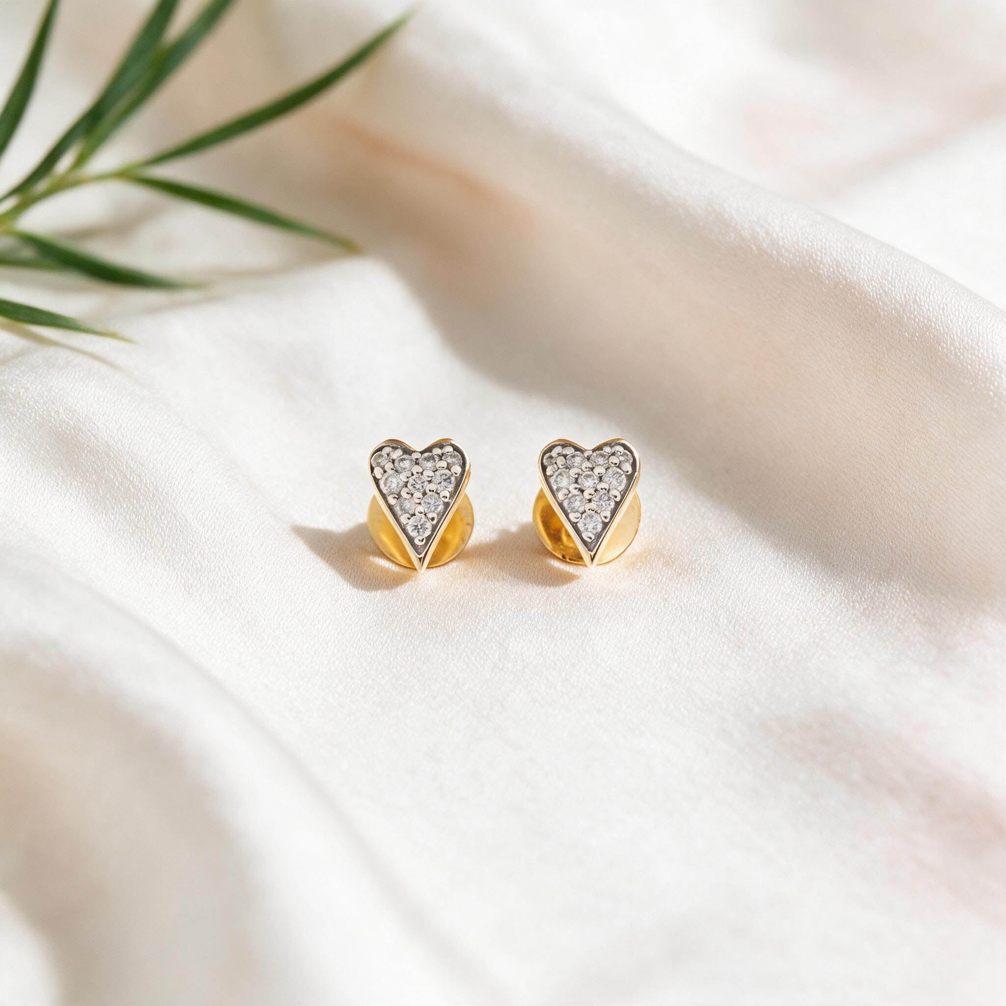 Heart Shape Lab Grown Diamond Stud Earrings