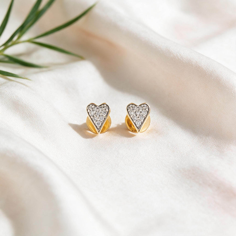 Heart Shape Lab Grown Diamond Stud Earrings
