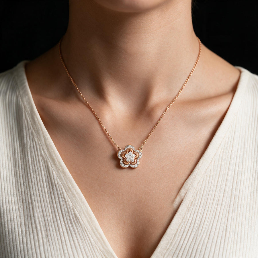 Clover Diamond Pendant Necklace