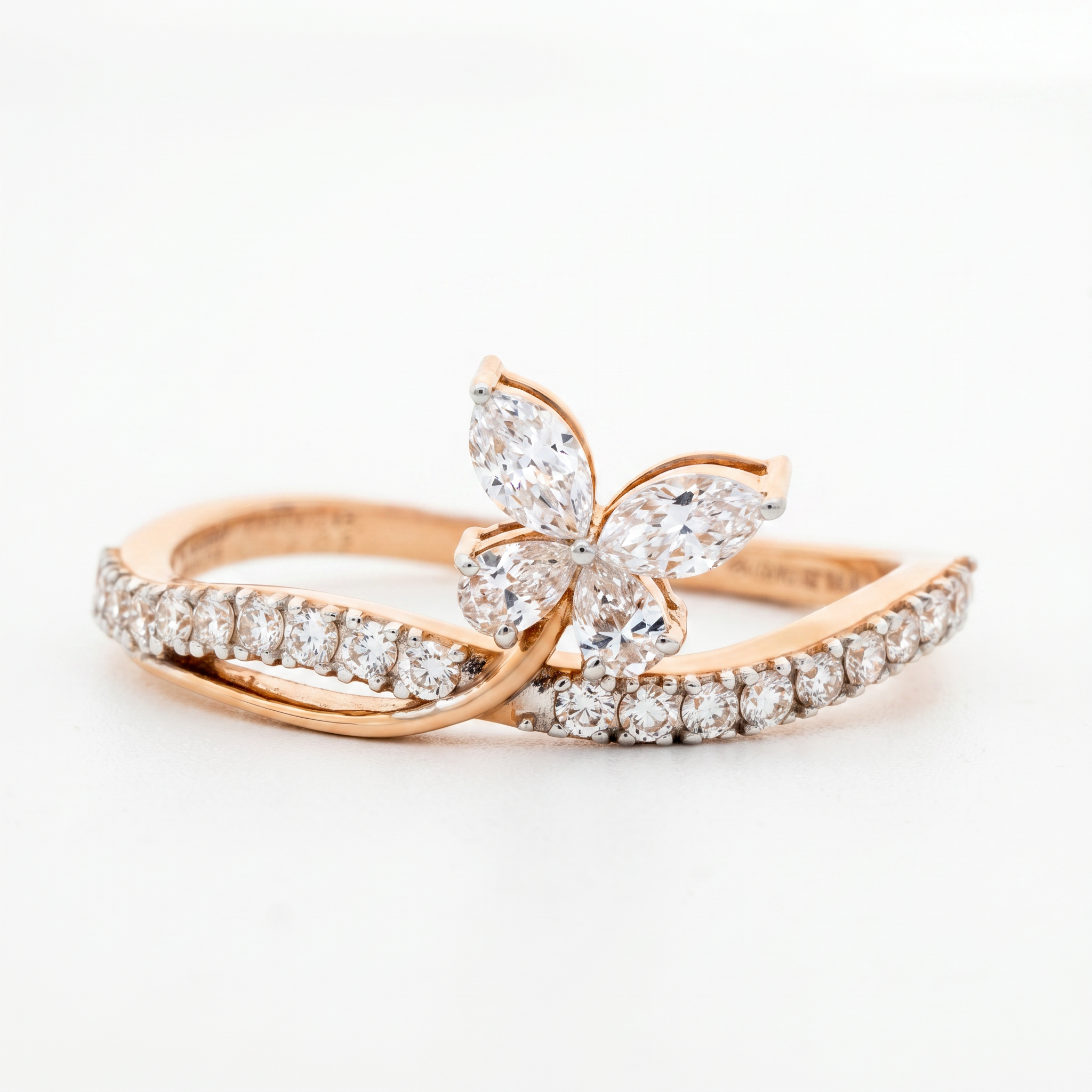 Marquise Diamond Butterfly Twist Ring