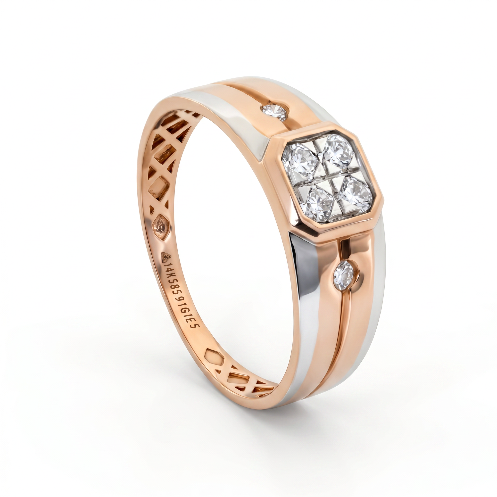 Magnus Diamond Men's Ring 9KT Rose Gold