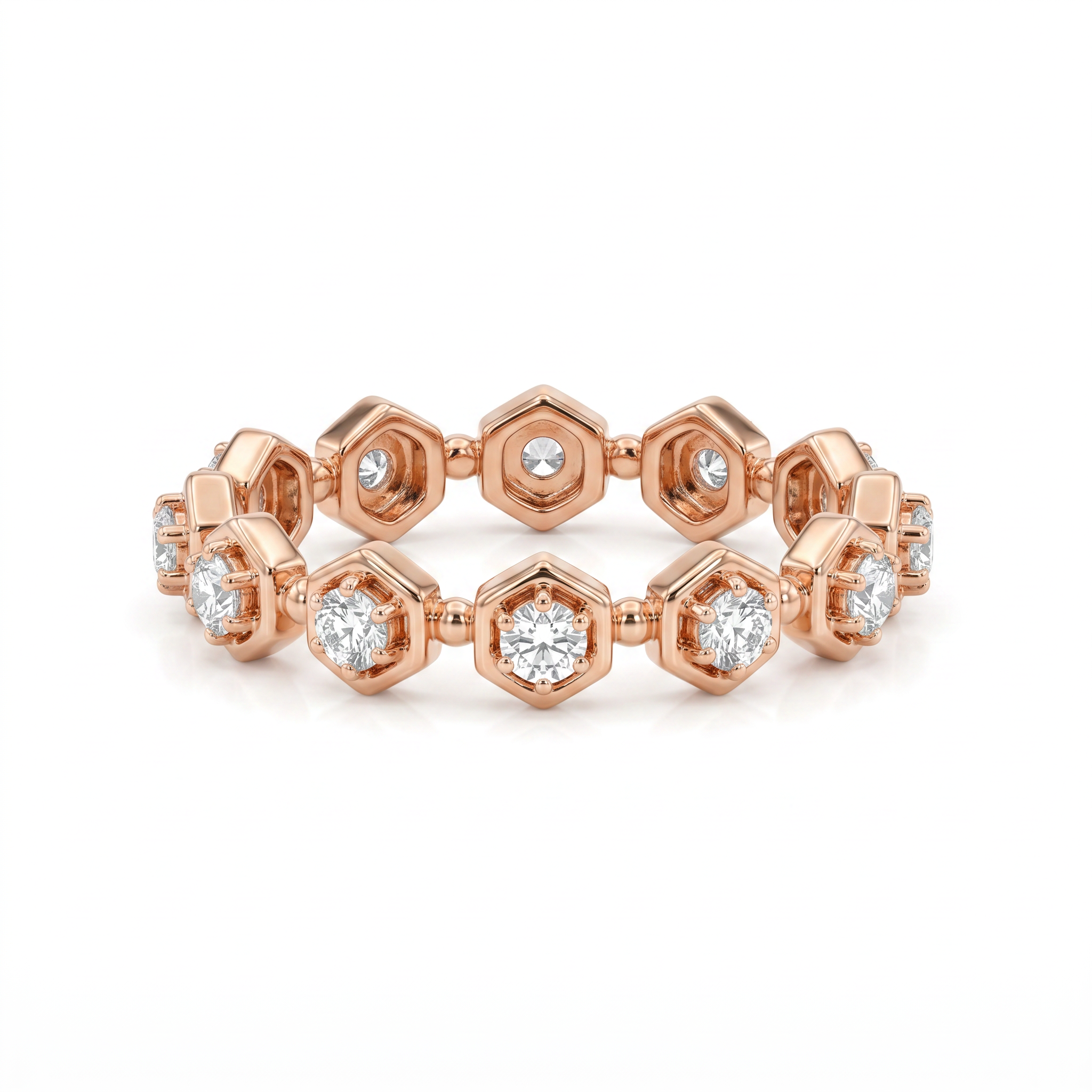 Round Brilliant Diamond Hexa Eternity Ring