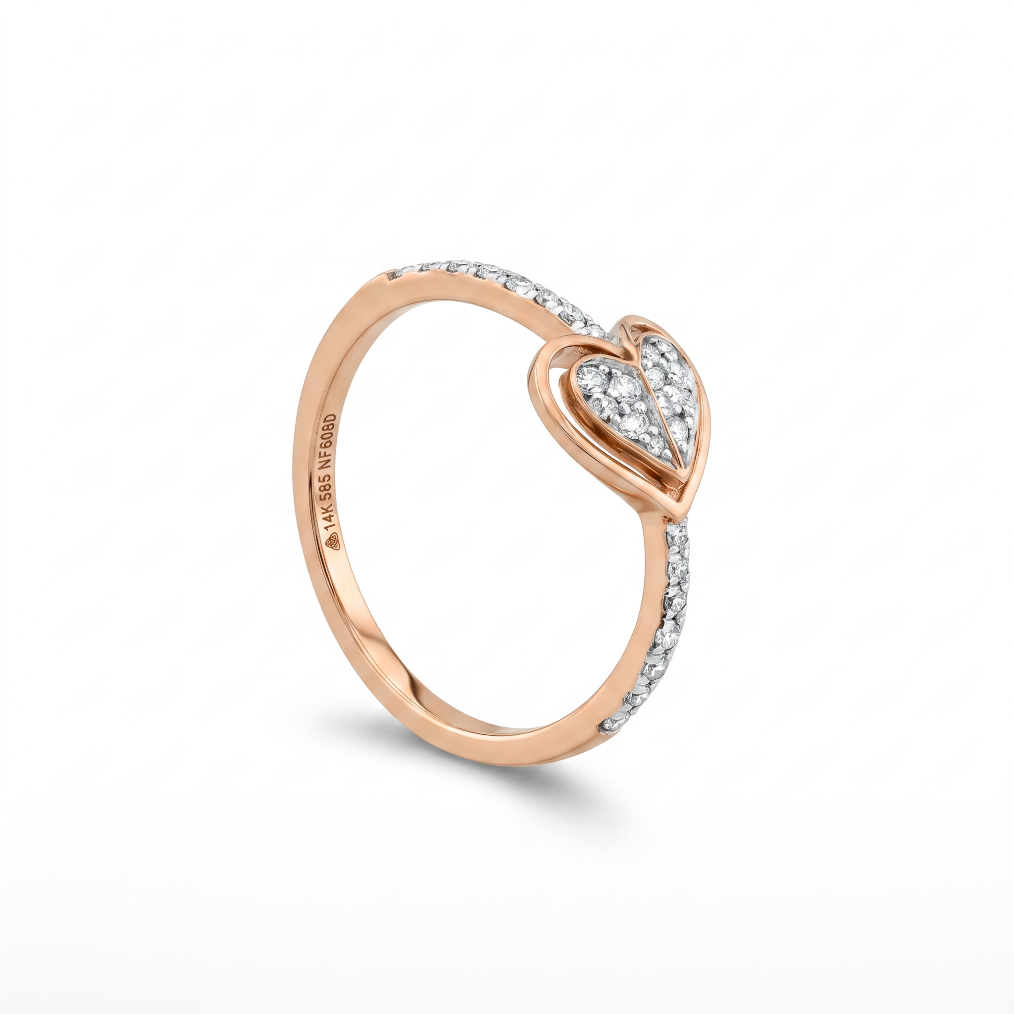 Heart Shape Lab Grown Diamond Pavé Ring