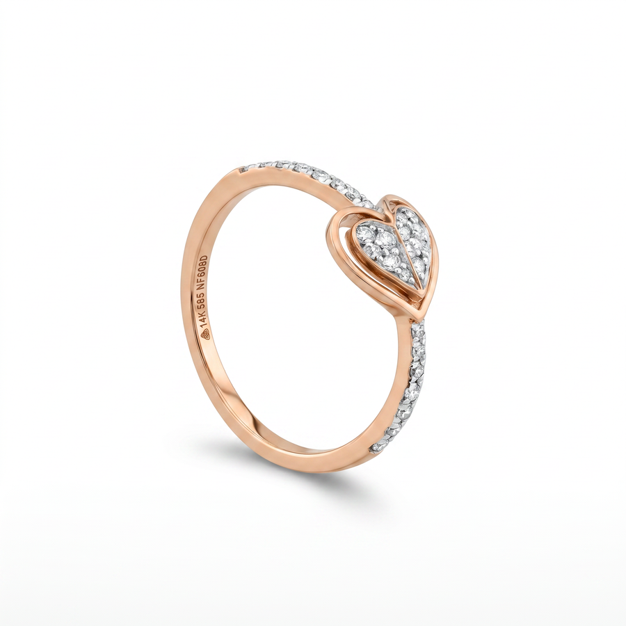 Heart Shape Lab Grown Diamond Pavé Ring