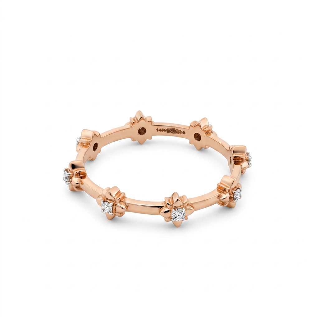 Floral Lab Grown Diamond Eternity Band Ring