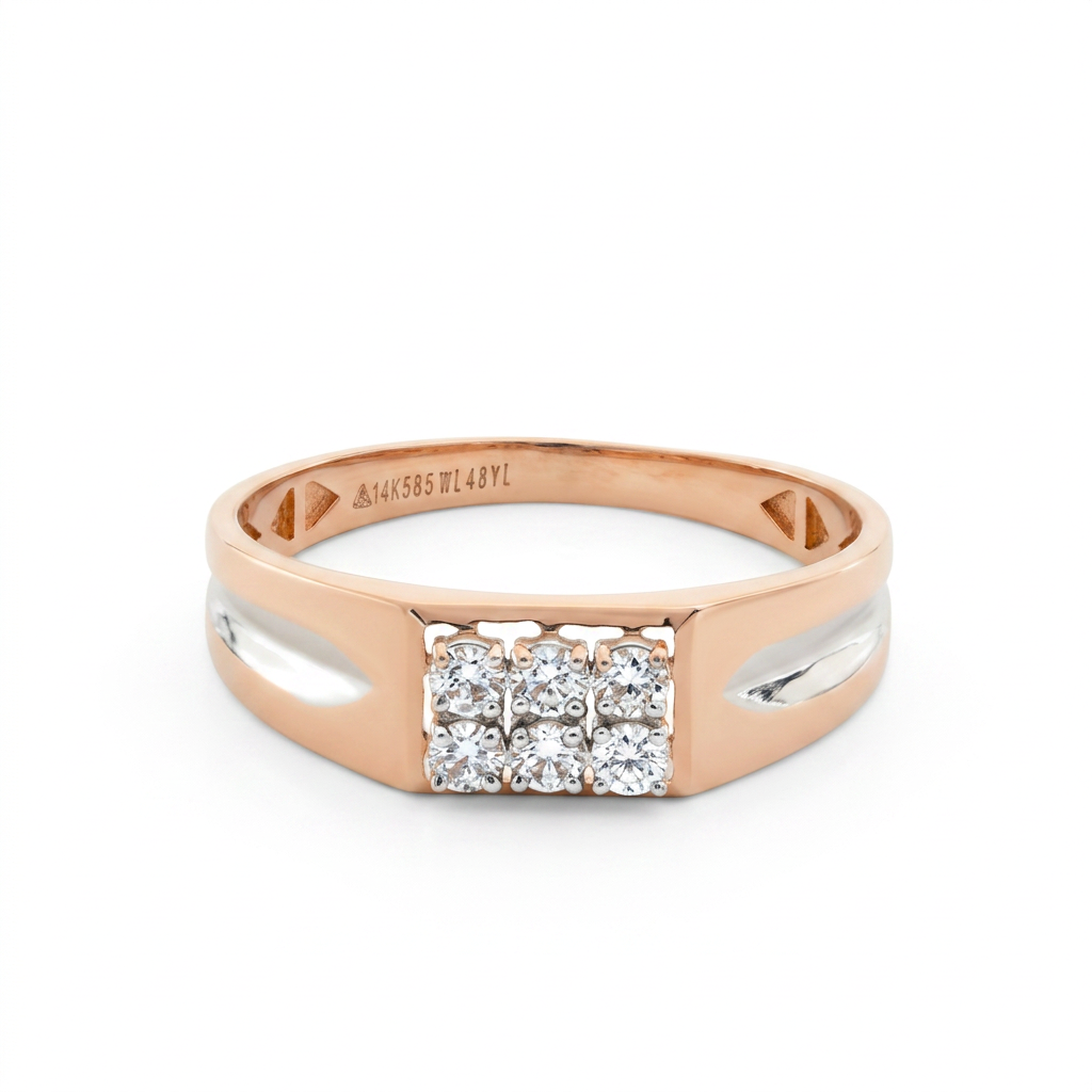Xavian Diamond Men's Ring 9KT Rose Gold