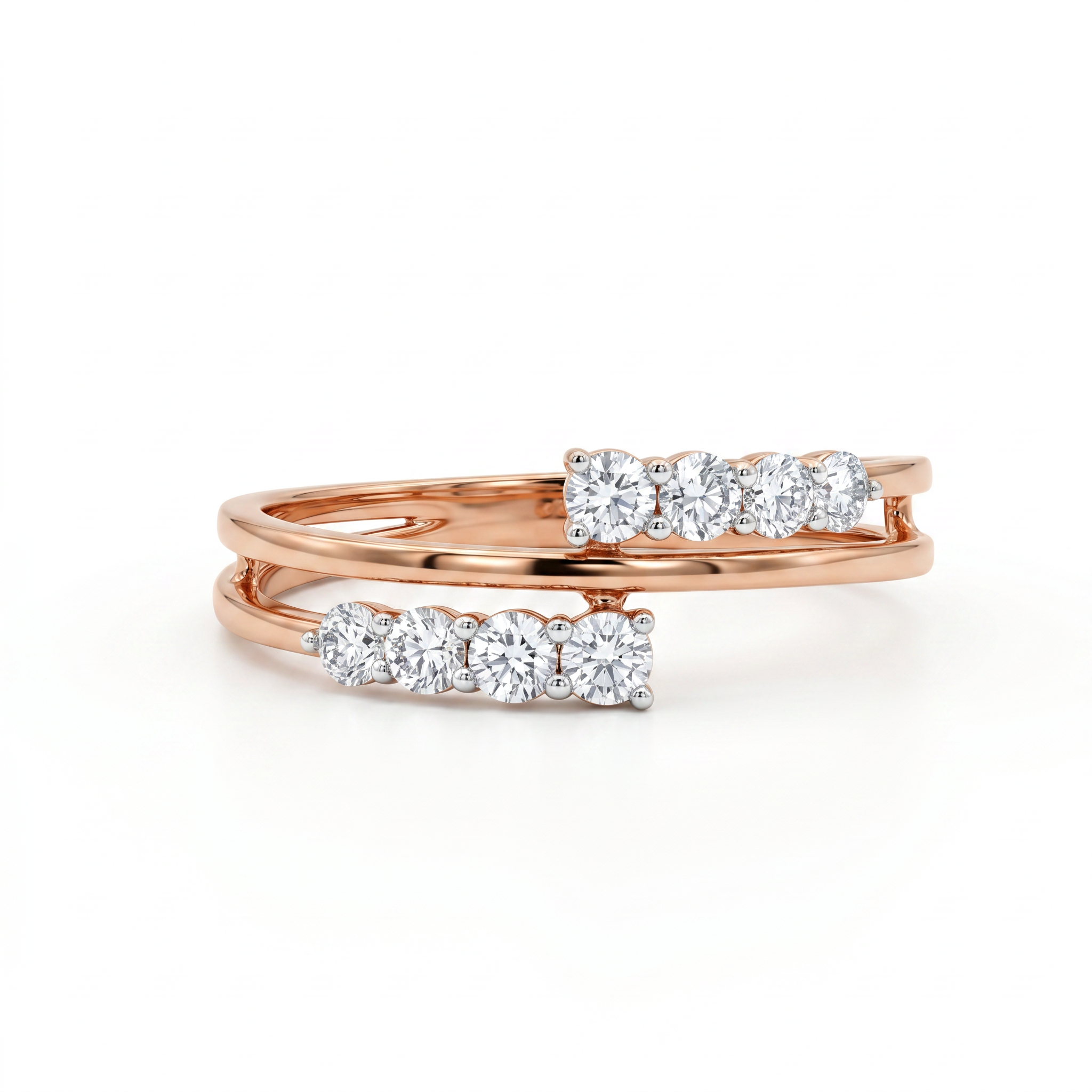 The Thalassa Wave Diamond Ring in 9KT Gold