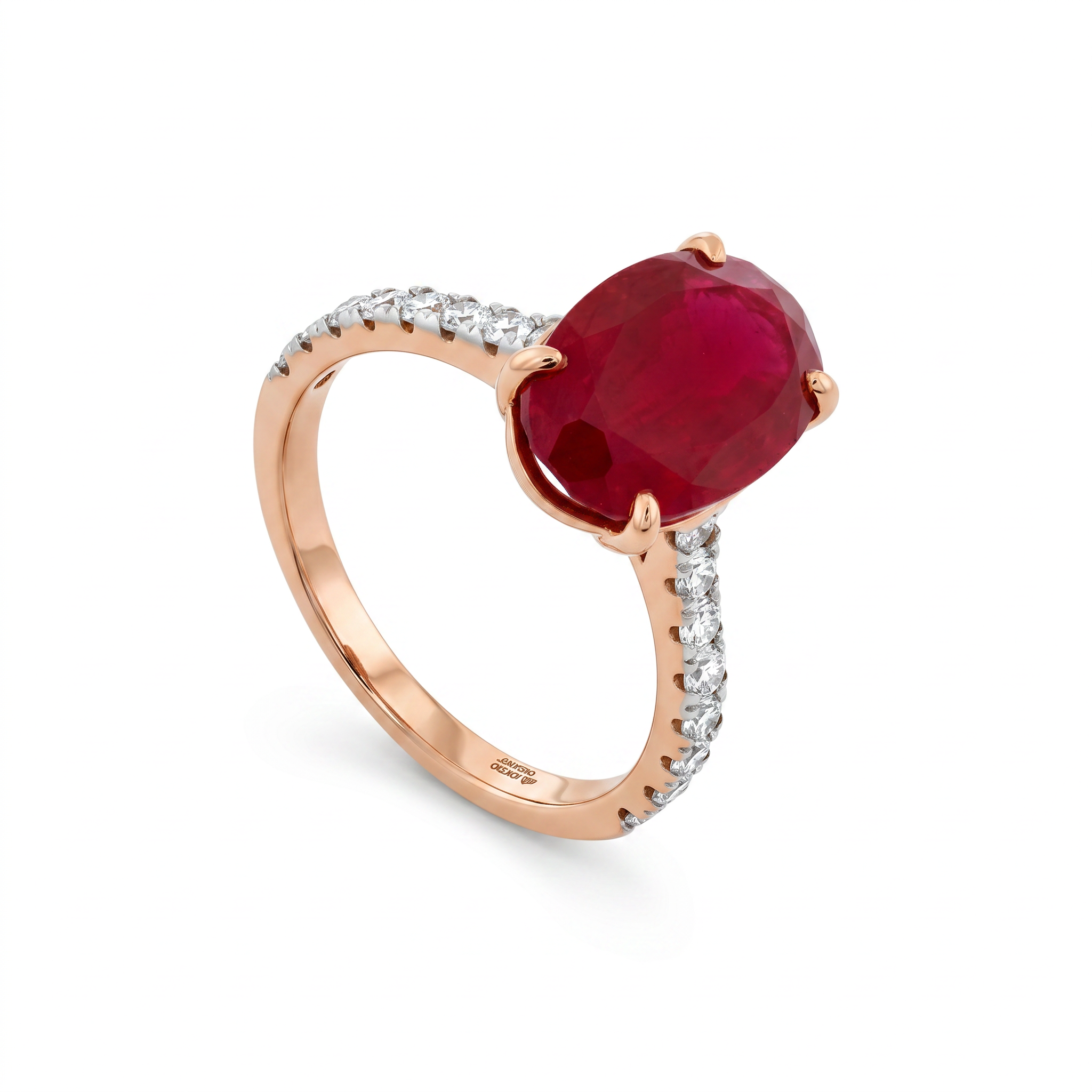 Oval Cut Ruby and Diamond Ring