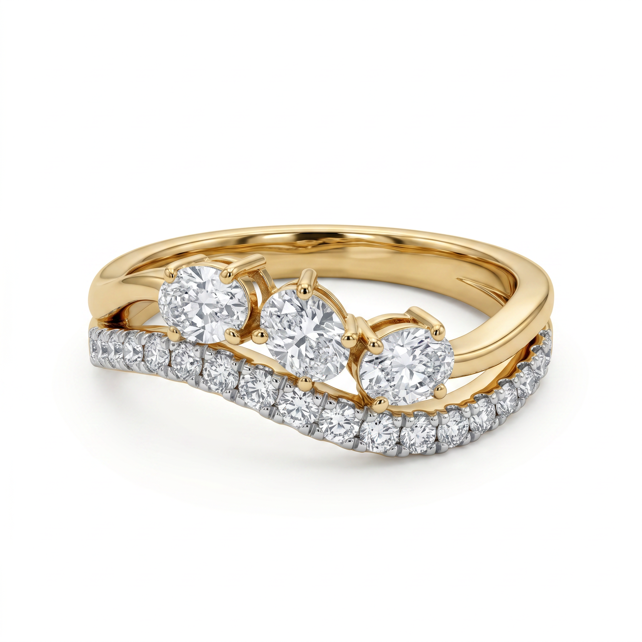 Amara Trinity Wave Lab Grown Diamond Ring