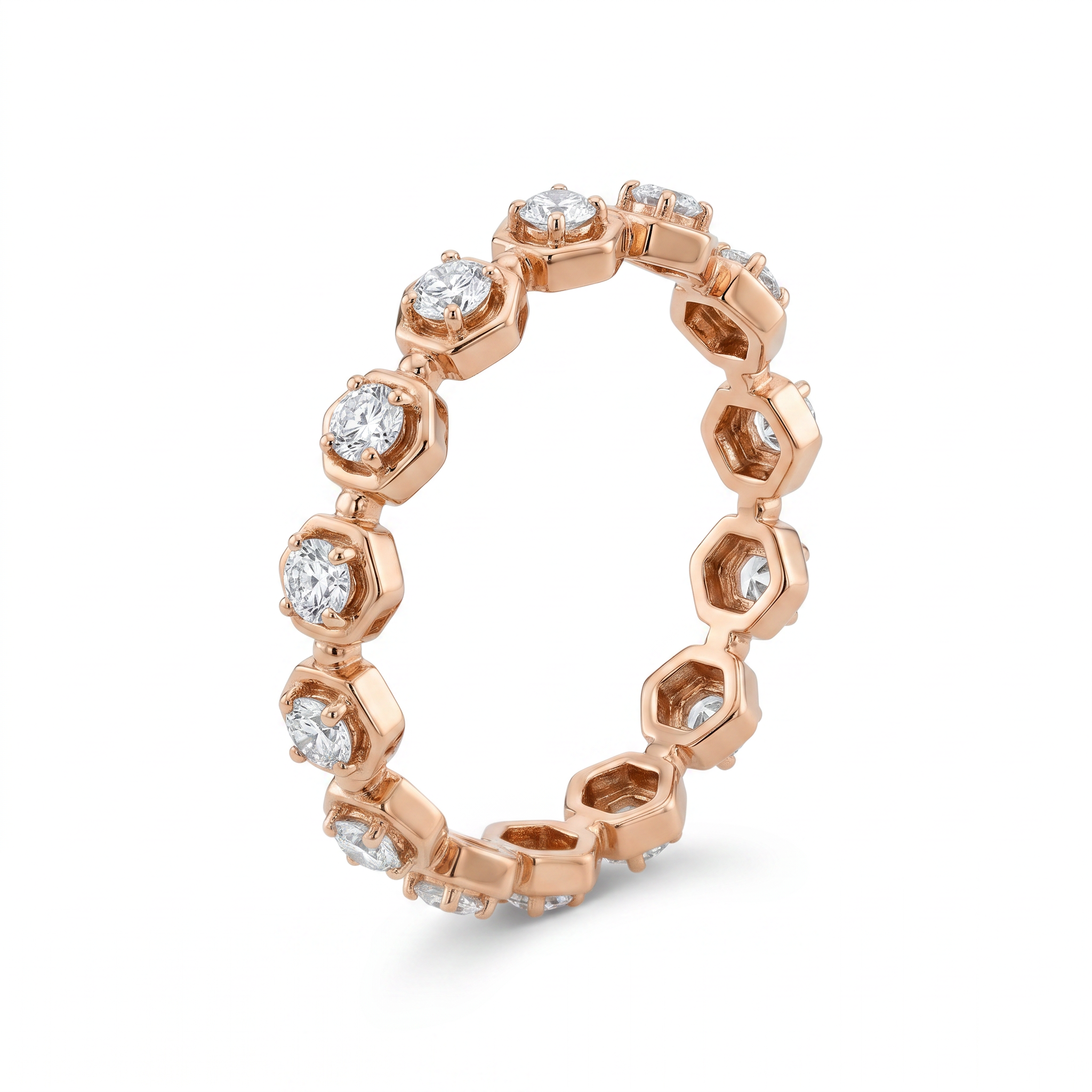 Round Brilliant Diamond Hexa Eternity Ring