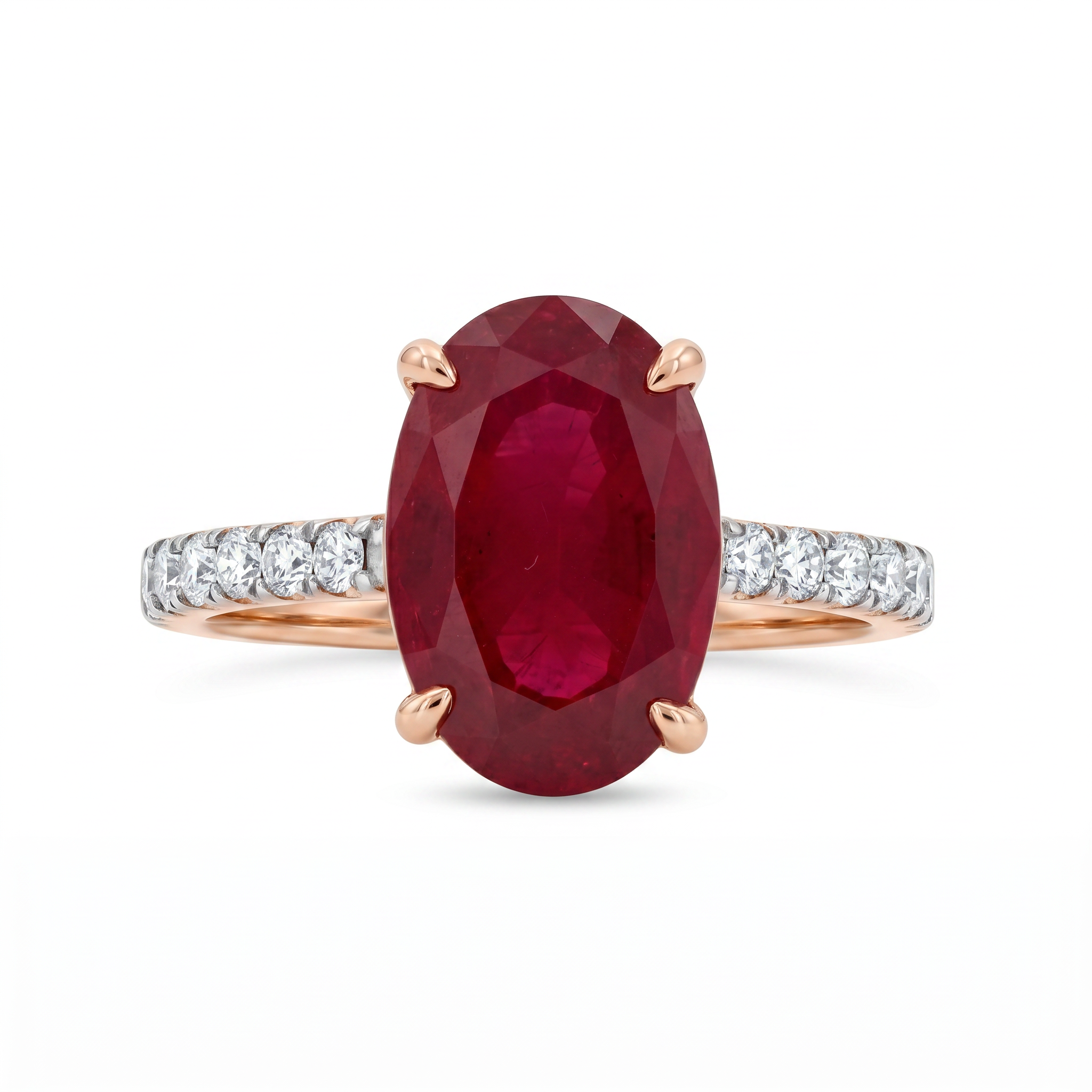 Oval Cut Ruby and Diamond Ring