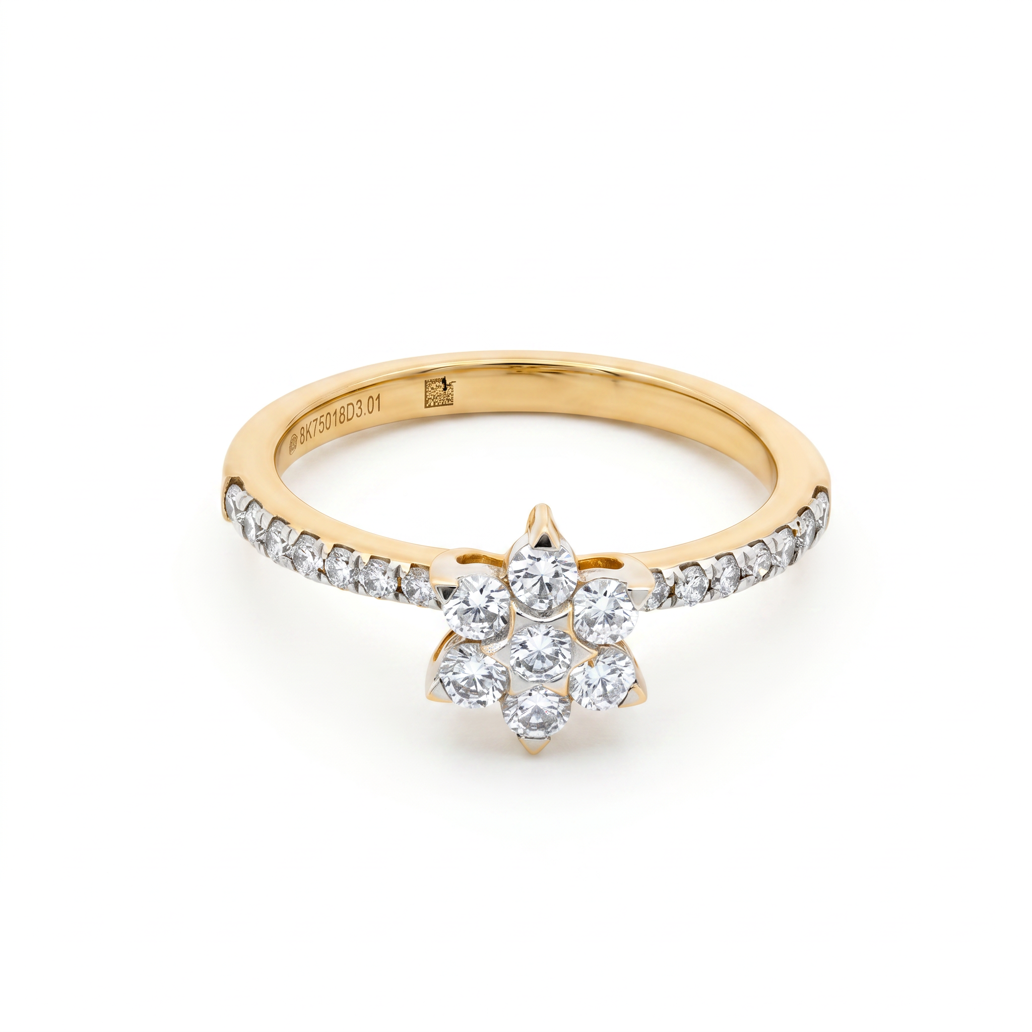 Round Brilliant Diamond Starburst Cluster Ring