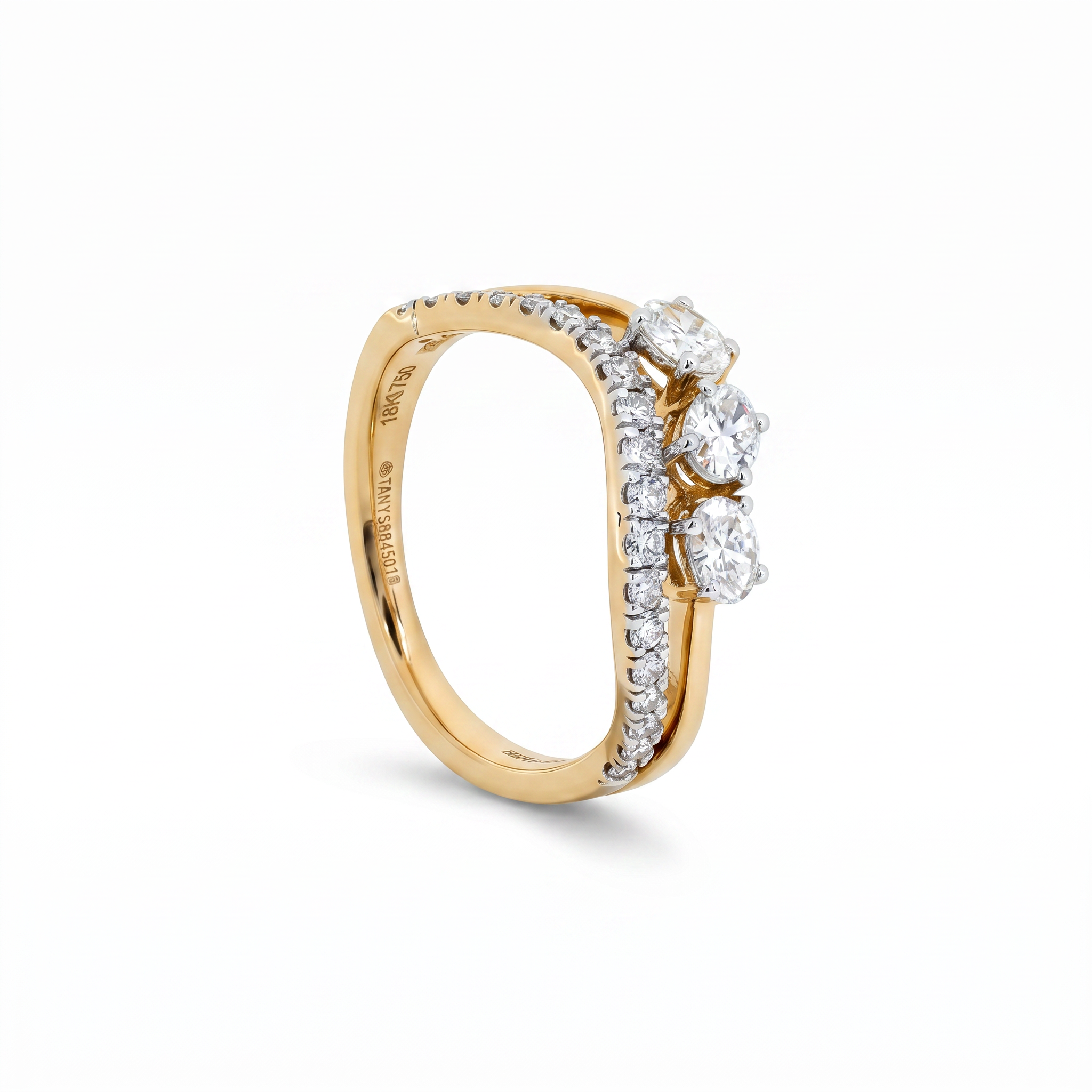 Amara Trinity Wave Lab Grown Diamond Ring