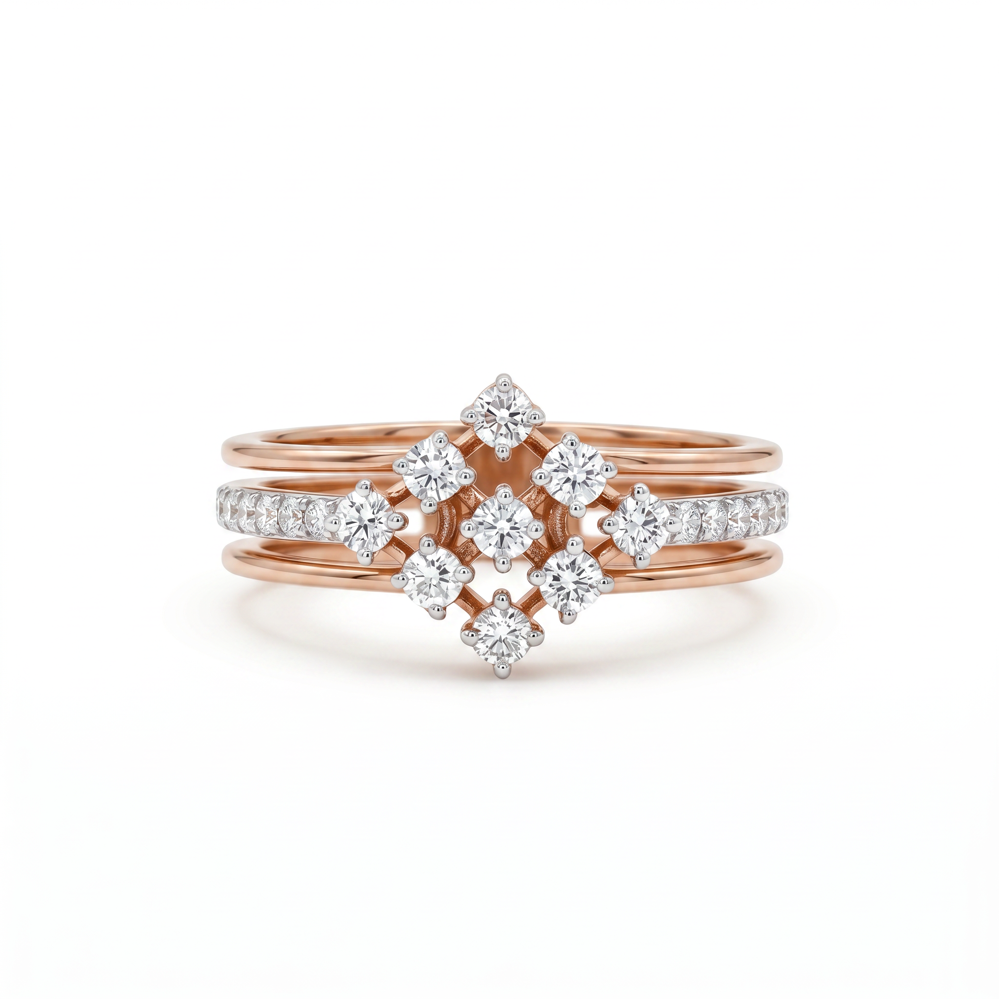 The Elara Multi Row Diamond Ring