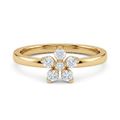 Nysa Floral Lab Grown Diamond Ring 9KT Yellow Gold