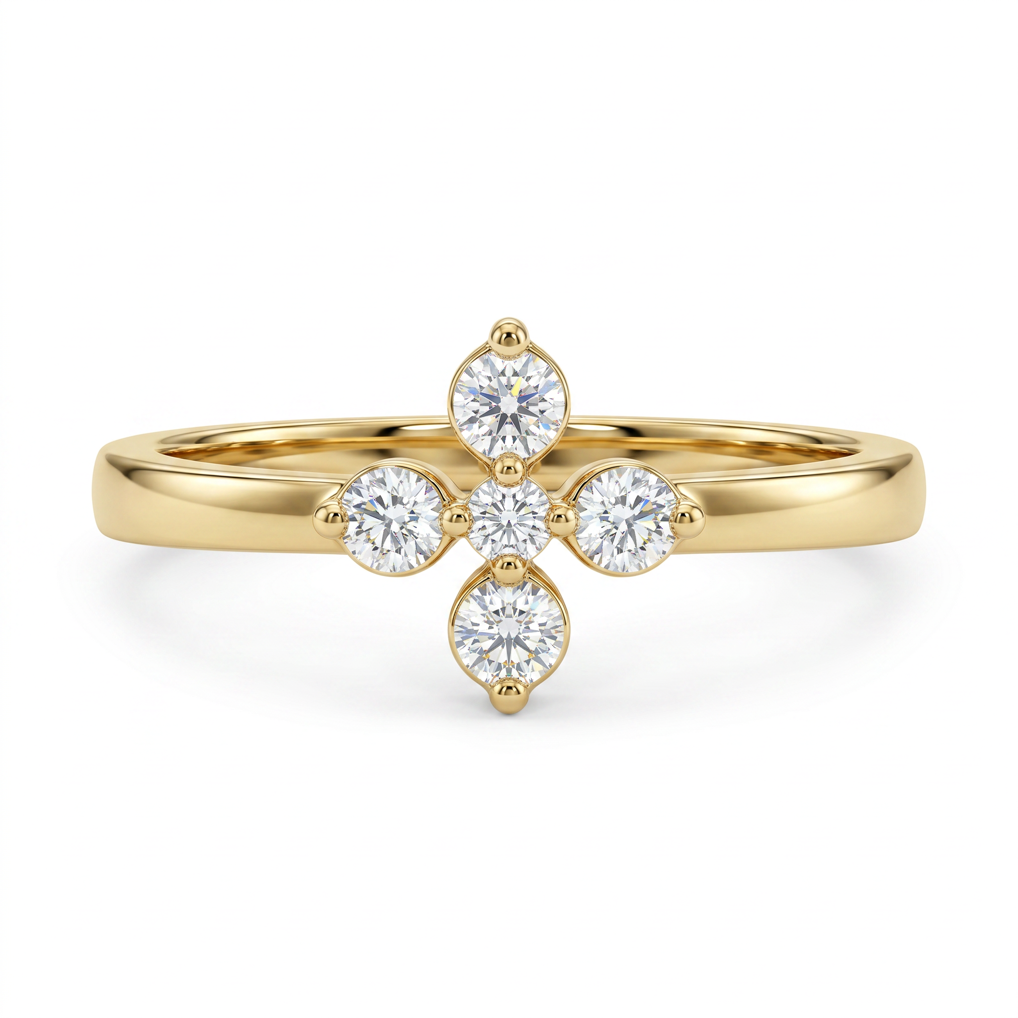 Elina Blossom Lab Grown Diamond Ring 9KT Yellow Gold