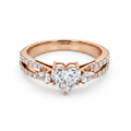 Amora Heart Shaped Diamond Split Shank Ring