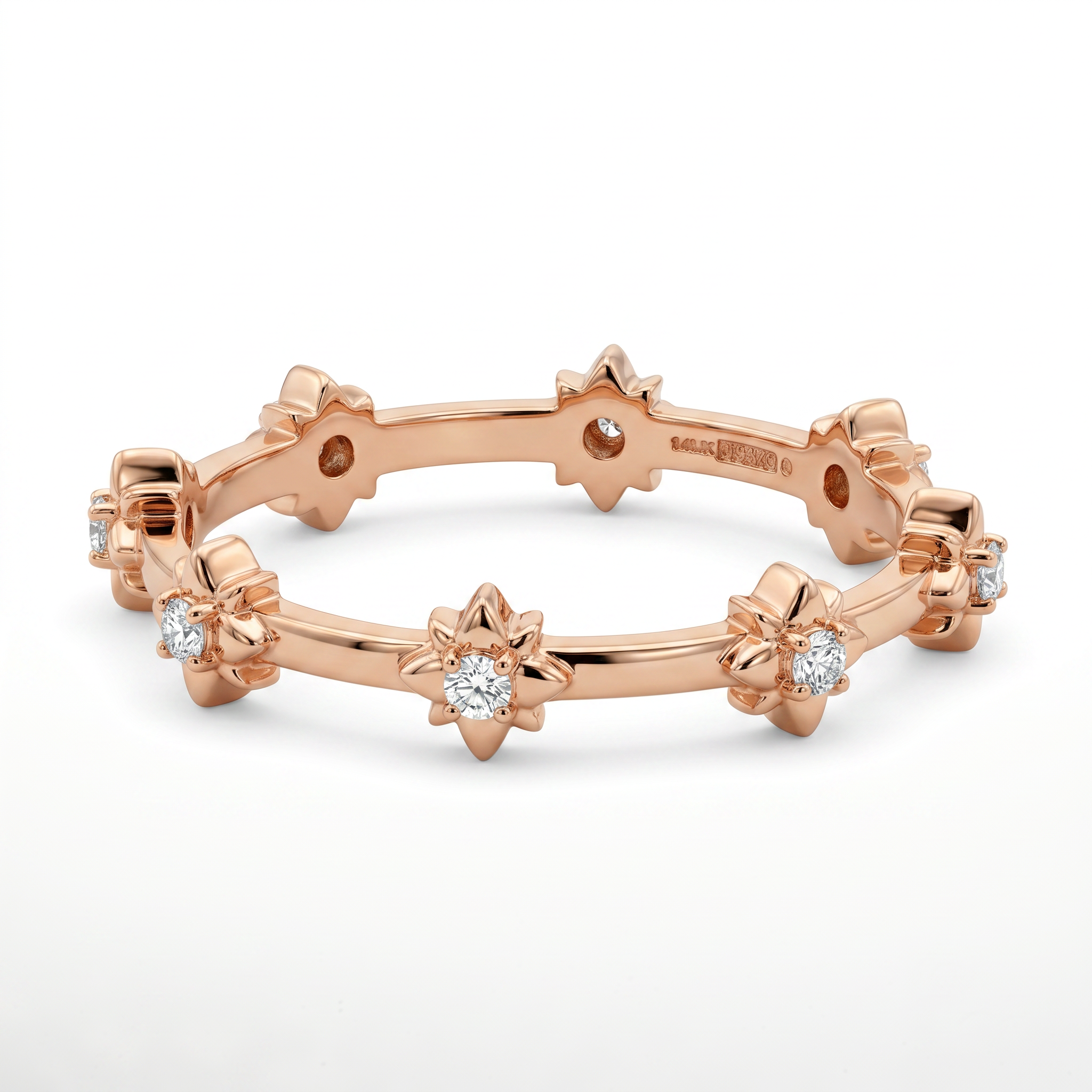 Floral Lab Grown Diamond Eternity Band Ring