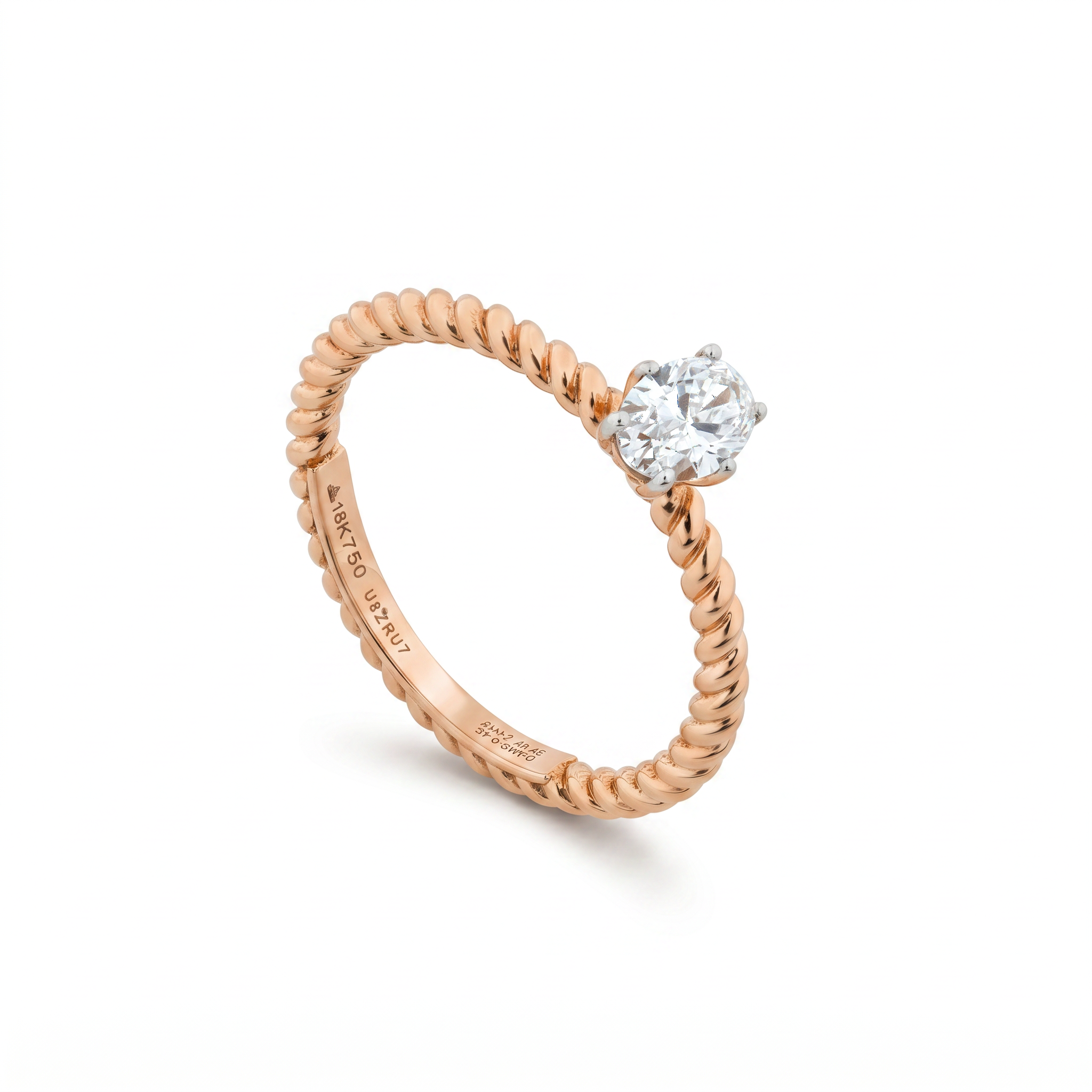 Oval Cut Lab Grown Diamond Solitaire Ring with Twisted Band