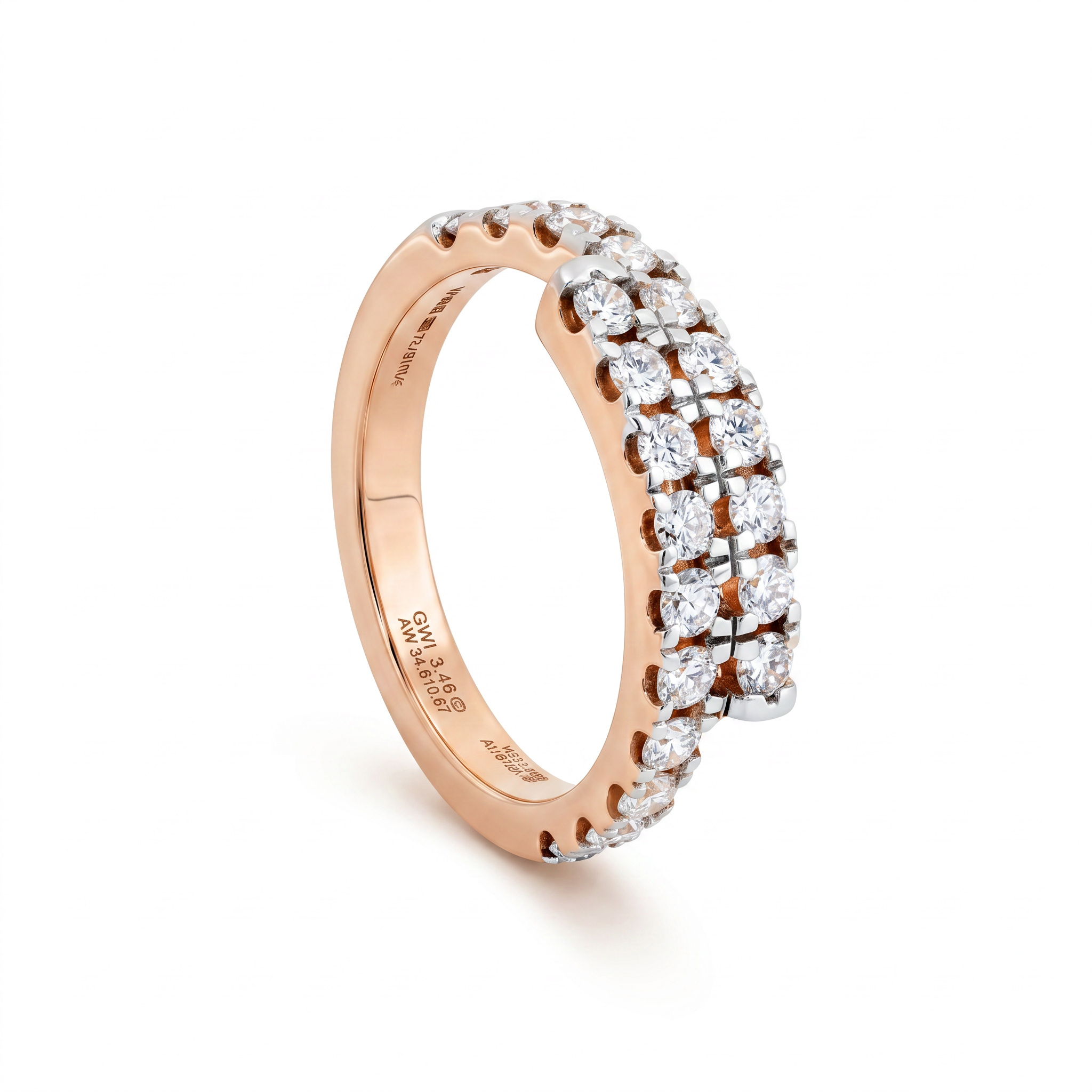 Double Row Lab Grown Diamond Band Ring