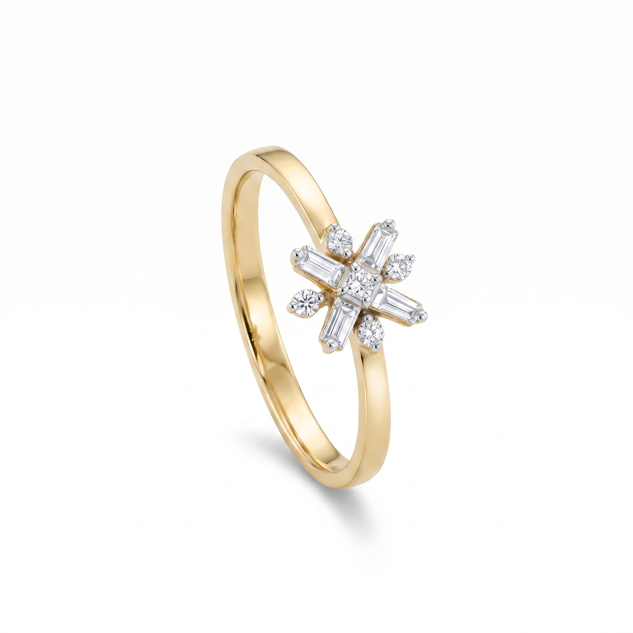 Astraea Starburst Diamond Ring 9KT Yellow Gold