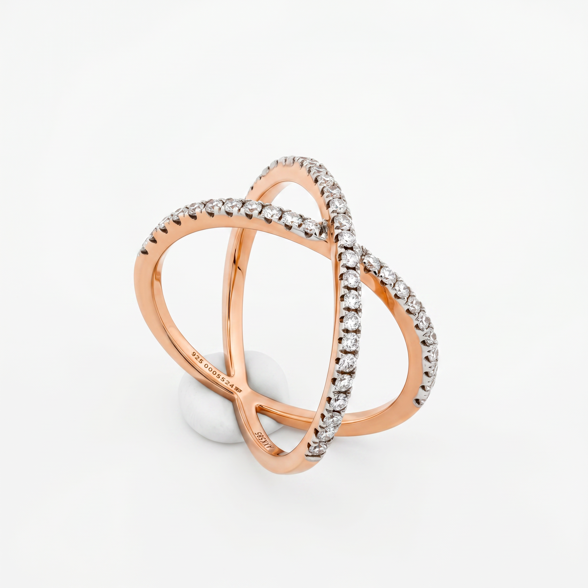 Round Brilliant Diamond Infinity Crossover Ring