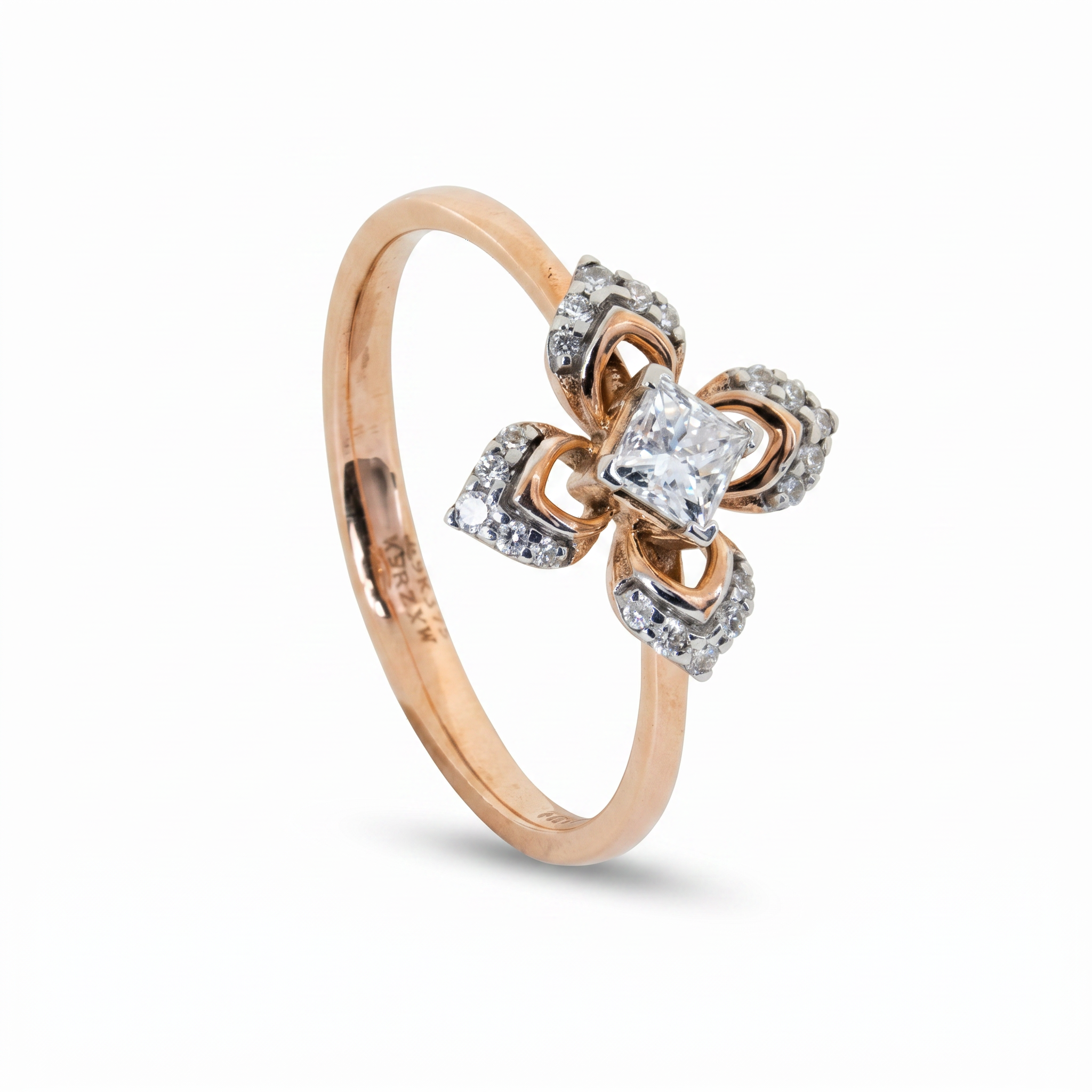 Anvika Clover Lab Grown Diamond Ring 9KT Yellow Gold