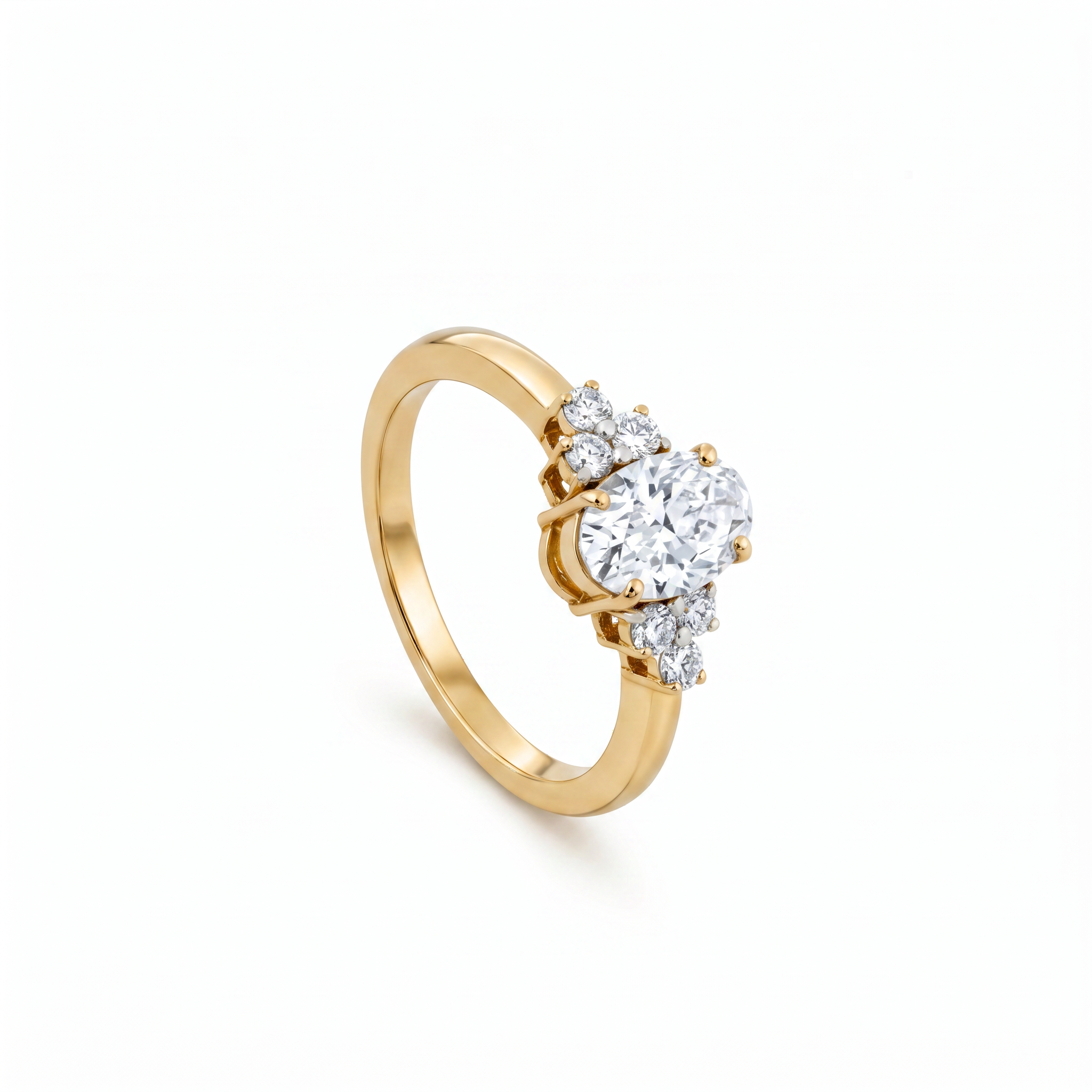 Aura Trinity Oval Cluster Diamond RIng